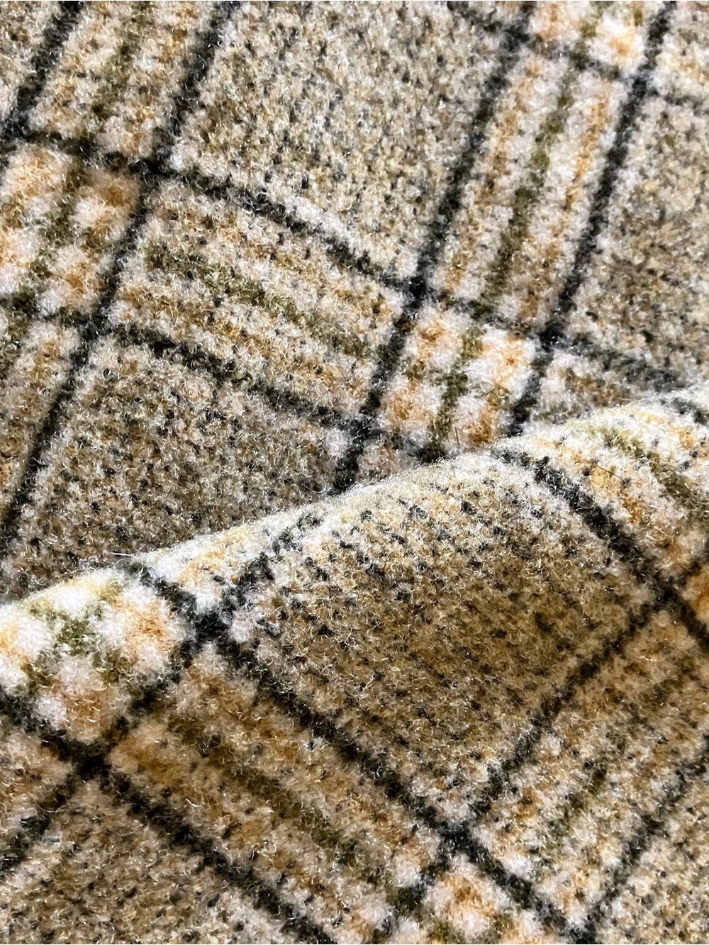 Pendleton Wool Plaid Scarf Vintage Green Cream Gold & Grey Cozy for Fall! - Picture 4 of 6